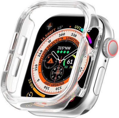 KAZUKI Screen Guard for Apple Watch Series 11 / 10 46mm Half Pack PC Hollow Watch Case(Transparent)(Pack of 1)