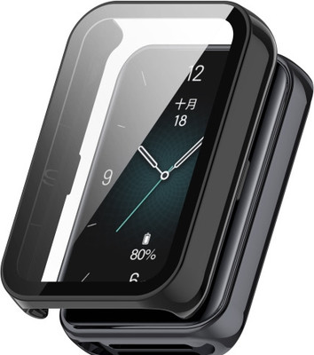 KAZUKI Screen Guard for Honor Band 9 PC + Tempered Film Integrated Watch Protective Case(Black)(Pack of 1)