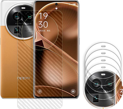 SOMTONE Screen Guard for Oppo Find X6 Pro 5G Camera Lens Glass Protector | Anti-Scratch | Edge to Edge Full Coverage | 9H Hardness (BACK CARBON FIBER SKIN + CAMERA LENS PROTECTOR)(Pack of 4)