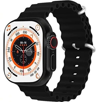 StyCon T900 ultra Series 8, 385x320 Pixel with free orange strap Smartwatch(Black Strap, free size)