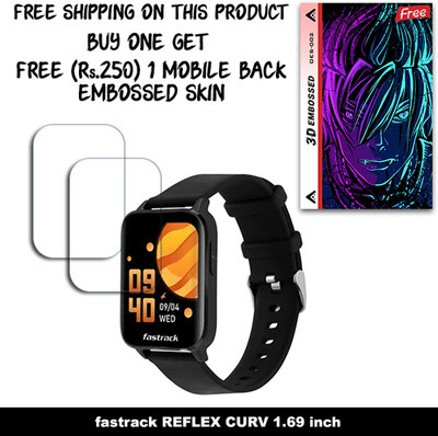 ARBAN Screen Guard for fastrack REFLEX CURV 1.69 inch WITH FREE 250 RUPEES 1 3D EMBOSSED SKIN FOR MOBILE BACK W2S002(Pack of 2)