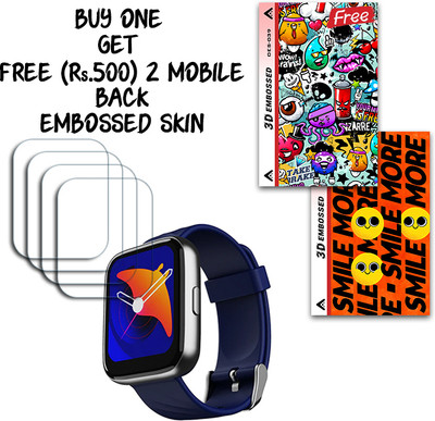 ARBAN Screen Guard for boAt Wave Pro 47 (1.69 inch) WITH FREE 500 RUPEES 2 3D EMBOSSED SKIN FOR MOBILE BACK S039(Pack of 4)