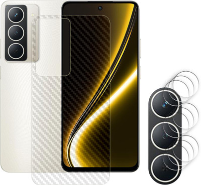 ARBAN Screen Guard for Realme Narzo 80x 5G Camera Lens Glass Protector | Anti-Scratch | Edge to Edge Full Coverage | 9H Hardness (BACK CARBON FIBER SKIN + CAMERA LENS PROTECTOR)(Pack of 3)