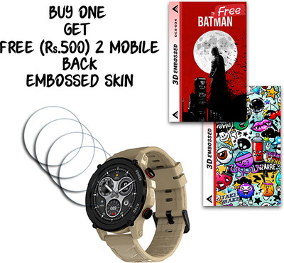 SOMTONE Screen Guard for Maxima Max Pro X4 PLUS SmartWatch 1.32inch WITH FREE 500 RUPEES 2 3D EMBOSSED SKIN FOR MOBILE BACK S034(Pack of 4)