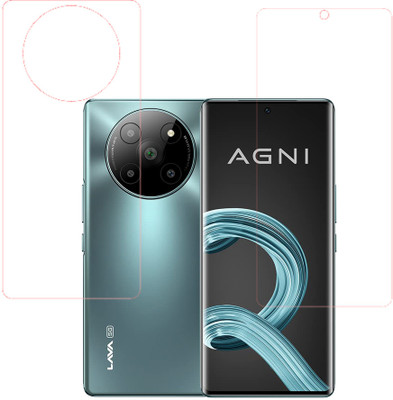 KARTRAY Front and Back Screen Guard for Lava Agni 2 5G, Clear(Pack of 2)