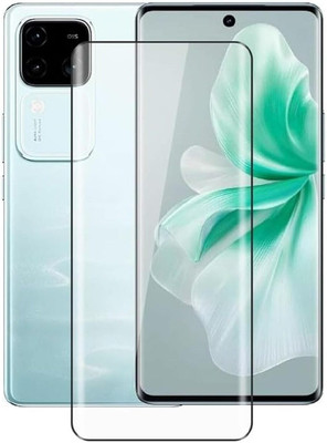 9H Edge To Edge Tempered Glass for Vivo V30 5G-| Screen Protector Full HD Quality Tempered Glass Anti-Scratch Edge to Edge Coverage with Easy Installation Kit (Black) |(Pack of 2)