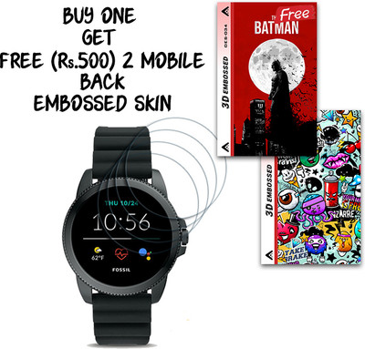 ARBAN Screen Guard for fossil Gen 5E 3 cm WITH FREE 500 RUPEES 2 3D EMBOSSED SKIN FOR MOBILE BACK S034(Pack of 4)