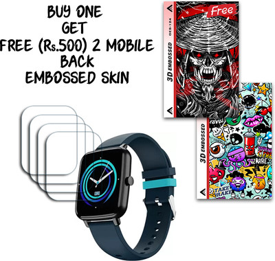ARBAN Screen Guard for DEFY Space fit 1.54 Smartwatch WITH FREE 500 RUPEES 2 3D EMBOSSED SKIN FOR MOBILE BACK S124(Pack of 4)