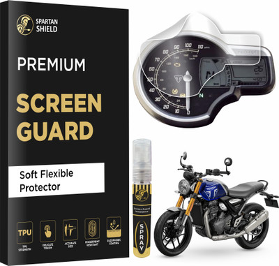 spartan shield Screen Guard for TRIUMPH SPEED 400, SCRAMBLER 400X & SPEED T4 || Soft Thin Flexible TPU Instrument Cluster Film Guard 2024 || TRIUMPH Bike Console Accessory [Not Tempered Glass](Pack of 1)