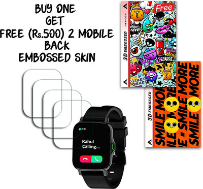 SOMTONE Screen Guard for Maxima Max Pro X6 Smartwatch 1.7 inch WITH FREE 500 RUPEES 2 3D EMBOSSED SKIN FOR MOBILE BACK S039(Pack of 4)