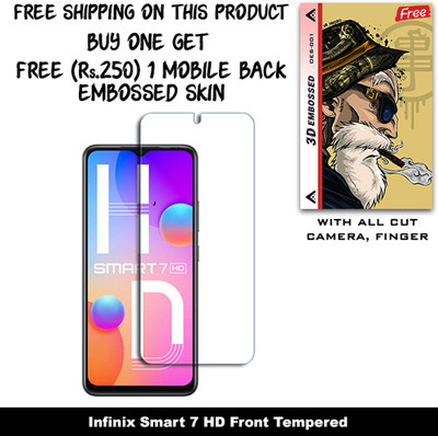ARBAN Screen Guard for Infinix Smart 7 HD And Free 1 Mobile Back Embossed Skin With Cut FS001(Pack of 1)