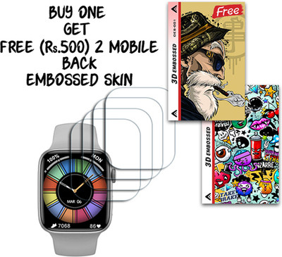SOMTONE Screen Guard for crossbeats Ignite S4 Max 1.9 inch WITH FREE 500 RUPEES 2 3D EMBOSSED SKIN FOR MOBILE BACK S001(Pack of 4)