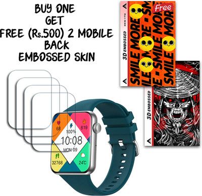 ARBAN Screen Guard for Pebble Vision 2.05 inch WITH FREE 500 RUPEES 2 3D EMBOSSED SKIN FOR MOBILE BACK S172(Pack of 4)