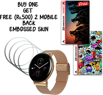 ARBAN Screen Guard for Amazfit Zepp E Circle WITH FREE 500 RUPEES 2 3D EMBOSSED SKIN FOR MOBILE BACK S061(Pack of 4)