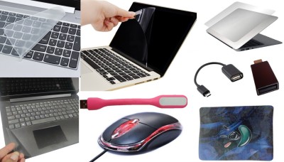 ANJO Screen Guard for 15.6 inch Laptop With Keyguard-Lamination-USB LED-OTG-Mouse & Pad 9 in 1 Combo (Matte, Transparent)(Pack of 9)