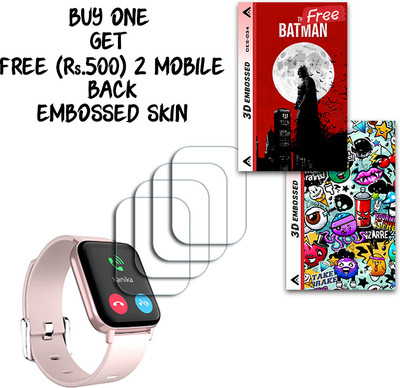 ARBAN Screen Guard for Hammer Pulse 3.0 1.69 inch WITH FREE 500 RUPEES 2 3D EMBOSSED SKIN FOR MOBILE BACK S034(Pack of 4)
