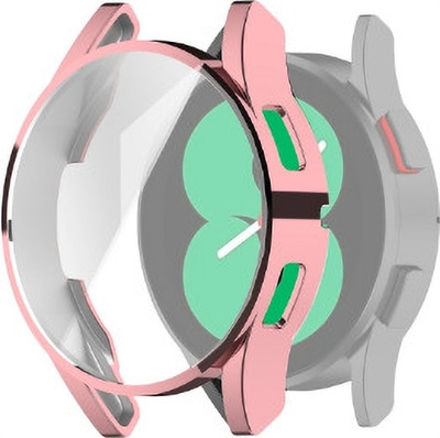 KAZUKI Screen Guard for Samung Galaxy Watch 4 40mm Full Coverage TPU Electroplating Protective Case (Pink)(Pack of 1)