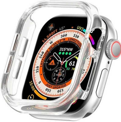 KAZUKI Screen Guard for Apple iWatch Series 10 46mm Half Pack PC Hollow Watch Case(Clear)(Pack of 1)