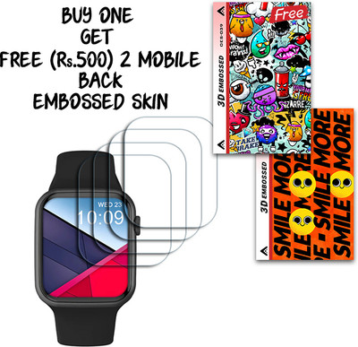 ARBAN Screen Guard for crossbeats Ignite S3 Max 1.85 inch WITH FREE 500 RUPEES 2 3D EMBOSSED SKIN FOR MOBILE BACK S039(Pack of 4)