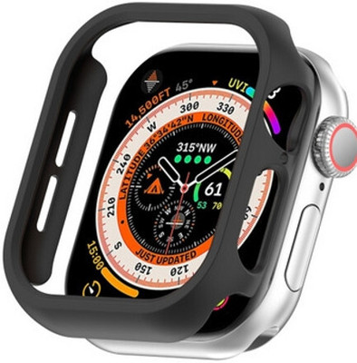 KAZUKI Screen Guard for Apple iWatch Series 10 46mm Half Pack PC Hollow Watch Case(Black)(Pack of 1)