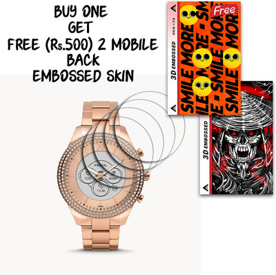 ARBAN Screen Guard for fossil Stella Gen 6 Hybrid 0.94 inch WITH FREE 500 RUPEES 2 3D EMBOSSED SKIN FOR MOBILE BACK S172(Pack of 4)
