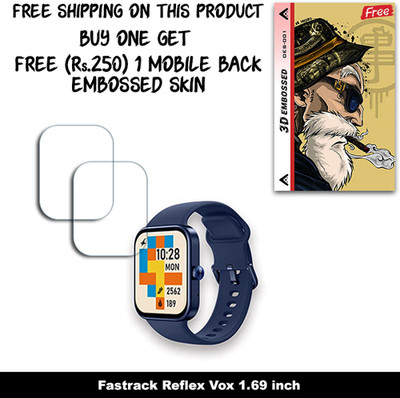 SOMTONE Screen Guard for Fastrack Reflex Vox 1.69 inch WITH FREE 250 RUPEES 1 3D EMBOSSED SKIN FOR MOBILE BACK W2S001(Pack of 2)