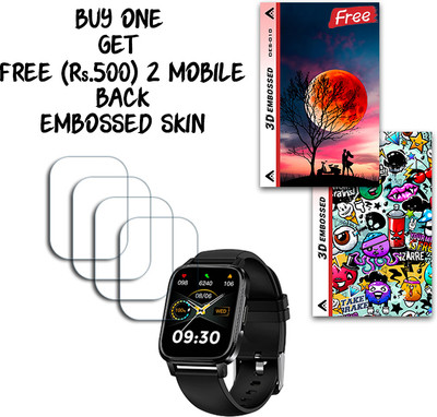 SOMTONE Screen Guard for Maxima Max Pro X5 Smartwatch 1.7 inch WITH FREE 500 RUPEES 2 3D EMBOSSED SKIN FOR MOBILE BACK S010(Pack of 4)