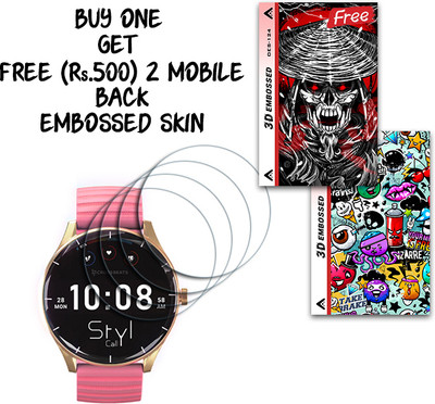 SOMTONE Screen Guard for crossbeats Orbit Styl Calling 1.4 inch WITH FREE 500 RUPEES 2 3D EMBOSSED SKIN FOR MOBILE BACK S124(Pack of 4)