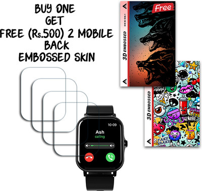 SOMTONE Screen Guard for Hammer Ace 1.69 inch WITH FREE 500 RUPEES 2 3D EMBOSSED SKIN FOR MOBILE BACK S061(Pack of 4)