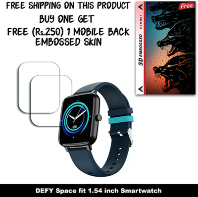 ARBAN Screen Guard for DEFY Space fit 1.54 inch Smartwatch (FREE 250 RUPEES 1 3D EMBOSSED SKIN FOR MOBILE BACK W2S061)(Pack of 2)