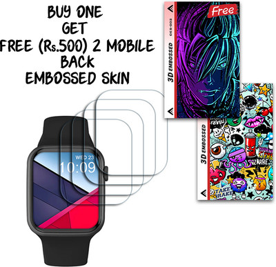 SOMTONE Screen Guard for crossbeats Ignite S3 Max 1.85 inch WITH FREE 500 RUPEES 2 3D EMBOSSED SKIN FOR MOBILE BACK S002(Pack of 4)