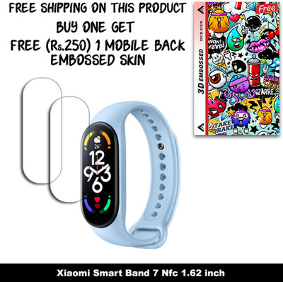 SOMTONE Screen Guard for Xiaomi Smart Band 7 Nfc 1.62 inch (FREE 250 RUPEES 1 3D EMBOSSED SKIN FOR MOBILE BACK W2S039)(Pack of 2)