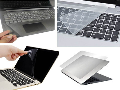 ANJO Screen Guard for 14 Inch 4 in 1 Combo Laptop Screen protector, Key-Guard & Body Lamination (Transparent).(Pack of 4)