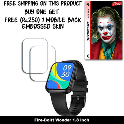 ARBAN Screen Guard for Fire-Boltt Wonder 1.8 inch WITH FREE 250 RUPEES 1 3D EMBOSSED SKIN FOR MOBILE BACK W2S026(Pack of 2)