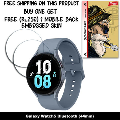 SOMTONE Screen Guard for Galaxy Watch5 Bluetooth (44mm) WITH FREE 250 RUPEES 1 3D EMBOSSED SKIN FOR MOBILE BACK W2S001(Pack of 2)