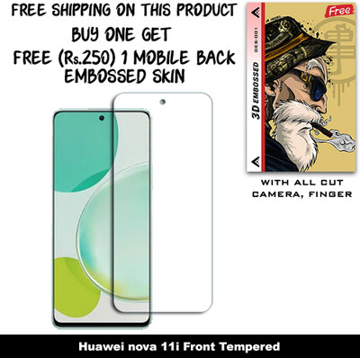 ARBAN Screen Guard for Huawei nova 11i And Free 1 Mobile Back Embossed Skin With Cut FS001(Pack of 1)