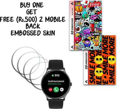 SOMTONE Screen Guard for Maxima Max Pro Knight smartwatch 44.5mm WITH FREE 500 RUPEES 2 3D EMBOSSED SKIN FOR MOBILE BACK S039(Pack of 4)