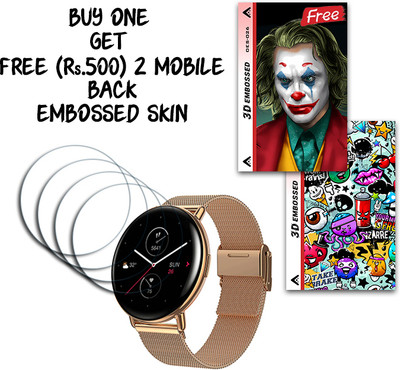 SOMTONE Screen Guard for Amazfit Zepp E Circle WITH FREE 500 RUPEES 2 3D EMBOSSED SKIN FOR MOBILE BACK S026(Pack of 4)