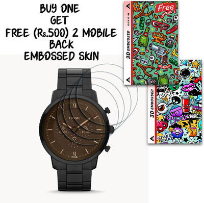 SOMTONE Screen Guard for fossil Neutra Gen 6 Hybrid 1.1 inch WITH FREE 500 RUPEES 2 3D EMBOSSED SKIN FOR MOBILE BACK S018(Pack of 4)