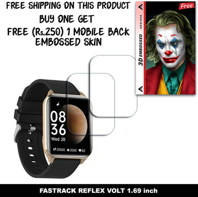 SOMTONE Screen Guard for FASTRACK REFLEX VOLT 1.69 inch WITH FREE 250 RUPEES 1 3D EMBOSSED SKIN FOR MOBILE BACK W2S026(Pack of 2)