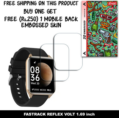 ARBAN Screen Guard for FASTRACK REFLEX VOLT 1.69 inch WITH FREE 250 RUPEES 1 3D EMBOSSED SKIN FOR MOBILE BACK W2S018(Pack of 2)