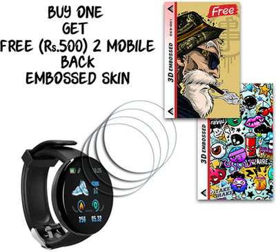 SOMTONE Screen Guard for D18 Unisex smart band Smartwatch 40mm WITH FREE 500 RUPEES 2 3D EMBOSSED SKIN FOR MOBILE BACK S001(Pack of 4)