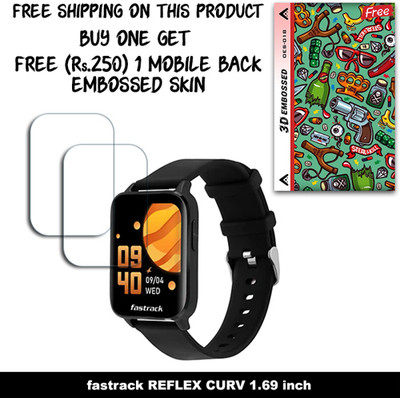ARBAN Screen Guard for fastrack REFLEX CURV 1.69 inch WITH FREE 250 RUPEES 1 3D EMBOSSED SKIN FOR MOBILE BACK W2S018(Pack of 2)