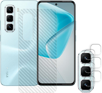 SOMTONE Screen Guard for Infinix Hot 50 Pro 4G Camera Lens Glass Protector | Anti-Scratch | Edge to Edge Full Coverage | 9H Hardness (BACK CARBON FIBER SKIN + CAMERA LENS PROTECTOR)(Pack of 2)