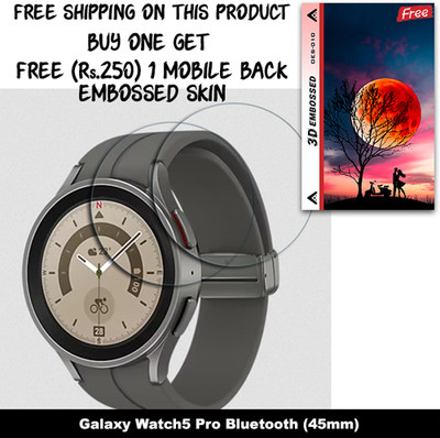 SOMTONE Screen Guard for Galaxy Watch5 Pro Bluetooth (45mm) WITH FREE 250 RUPEES 1 3D EMBOSSED SKIN FOR MOBILE BACK W2S010(Pack of 2)