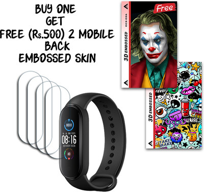 ARBAN Screen Guard for Mi Smart Band 5 1.1 inch WITH FREE 500 RUPEES 2 3D EMBOSSED SKIN FOR MOBILE BACK S026(Pack of 4)
