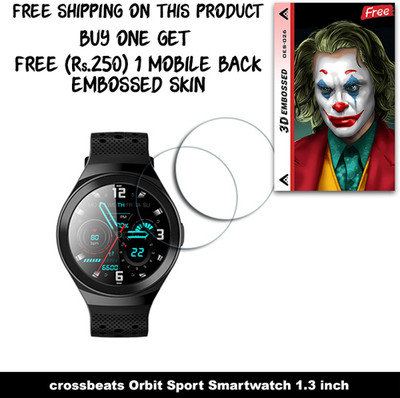 ARBAN Screen Guard for crossbeats Orbit Sport Smartwatch 1.3 inch WITH FREE 250 RUPEES 1 3D EMBOSSED SKIN FOR MOBILE BACK W2S026(Pack of 2)