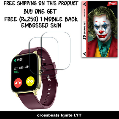 SOMTONE Screen Guard for crossbeats Ignite LYT WITH FREE 250 RUPEES 1 3D EMBOSSED SKIN FOR MOBILE BACK W2S026(Pack of 2)