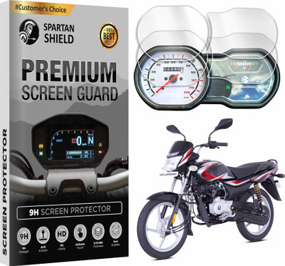 spartan shield Screen Guard for Bajaj Platina 100 ES [2018-Running] || 9H Instrument Cluster Protector || 100CC Bike Display Console Accessory | Platina100 Scratch Cover 2024 [Not Tempered Glass](Pack of 2)