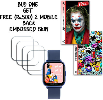 SOMTONE Screen Guard for Fastrack Reflex Vybe Smartwatch 1.5 inch WITH FREE 500 RUPEES 2 3D EMBOSSED SKIN FOR MOBILE BACK S026(Pack of 4)